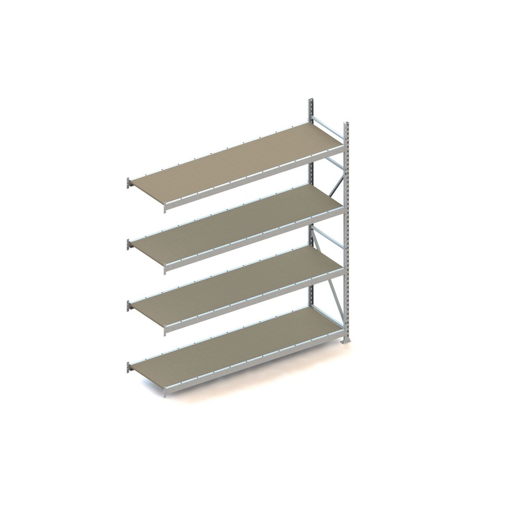 Illustration du produit: Rayonnage grande portée META, avec panneaux agglomérés, capacité de charge 600 kg, TA, H x l x P 2 500 x 2 200 x 650 mm