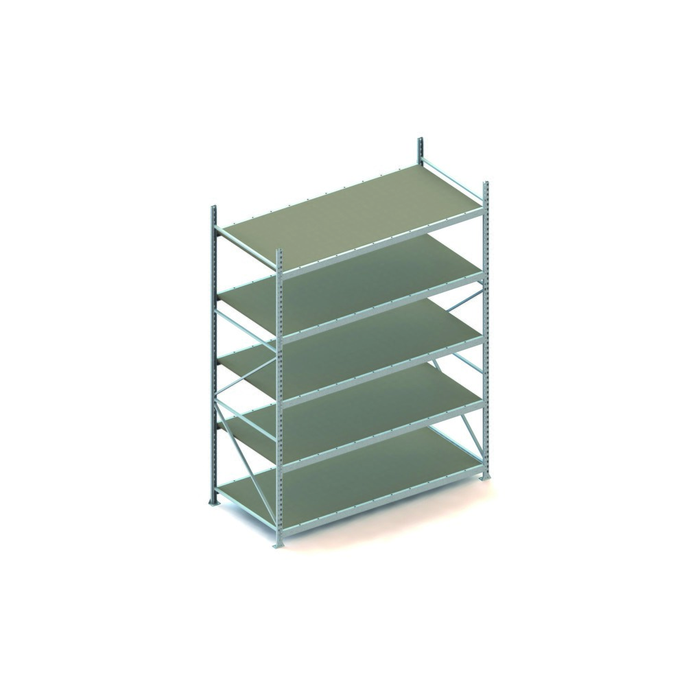 Illustration du produit: Rayonnage grande portée META, avec panneaux agglomérés, capacité de charge 600 kg, module de base, H x l x P 3 000 x 2 200 x 1 050 mm