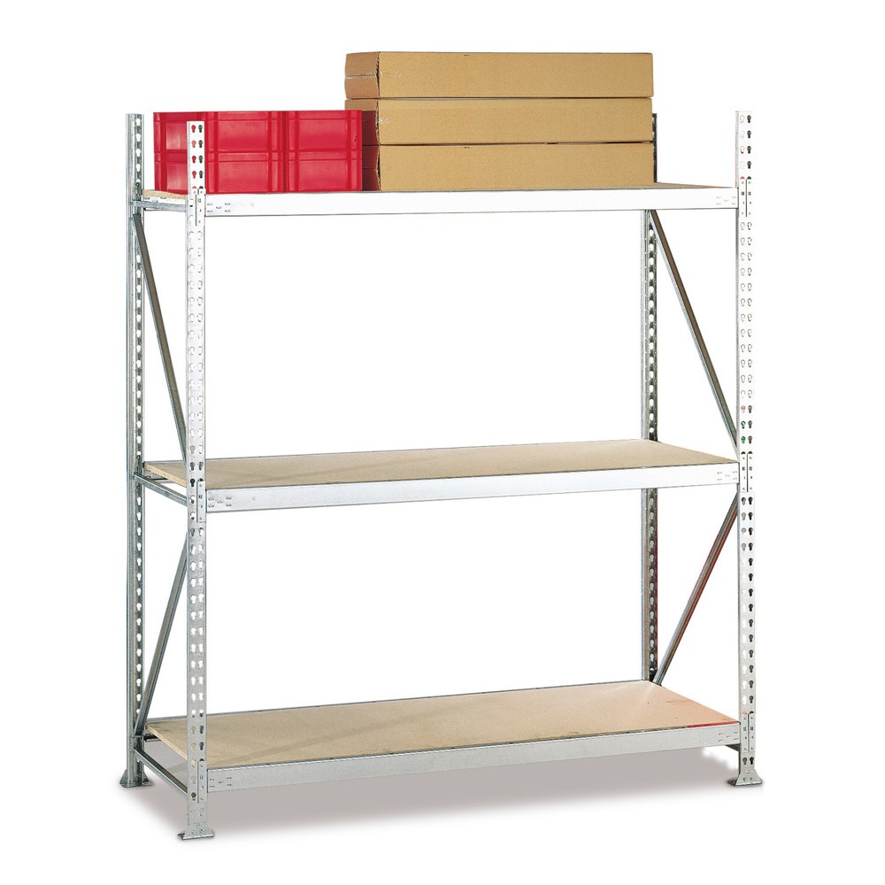 N° de l'image du produit 3 : Rayonnage grande portée META, avec panneaux agglomérés, capacité de charge 600 kg, module de base, H x l x P 3 000 x 1 800 x 650 mm