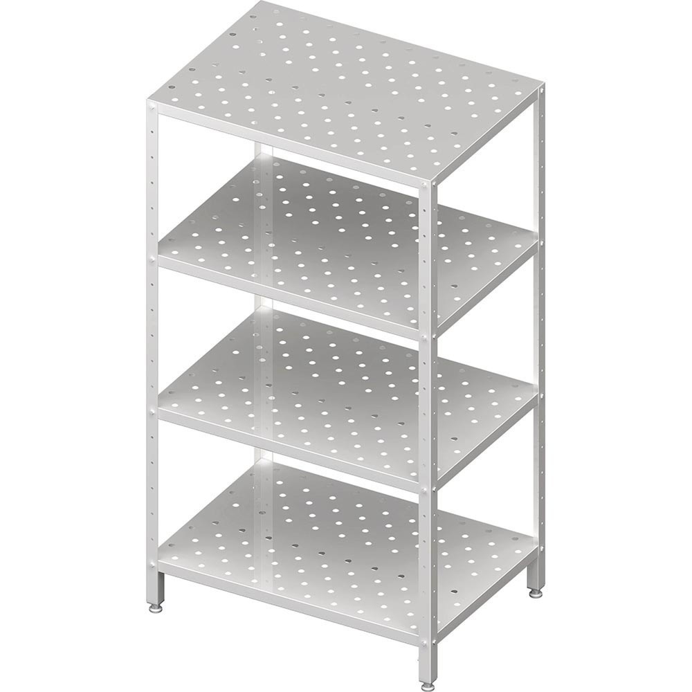 N° de l'image du produit 2 : Étagère Stalgast à tablettes perforées, réglables en hauteur, 600x400x1800 mm, à monter soi-même