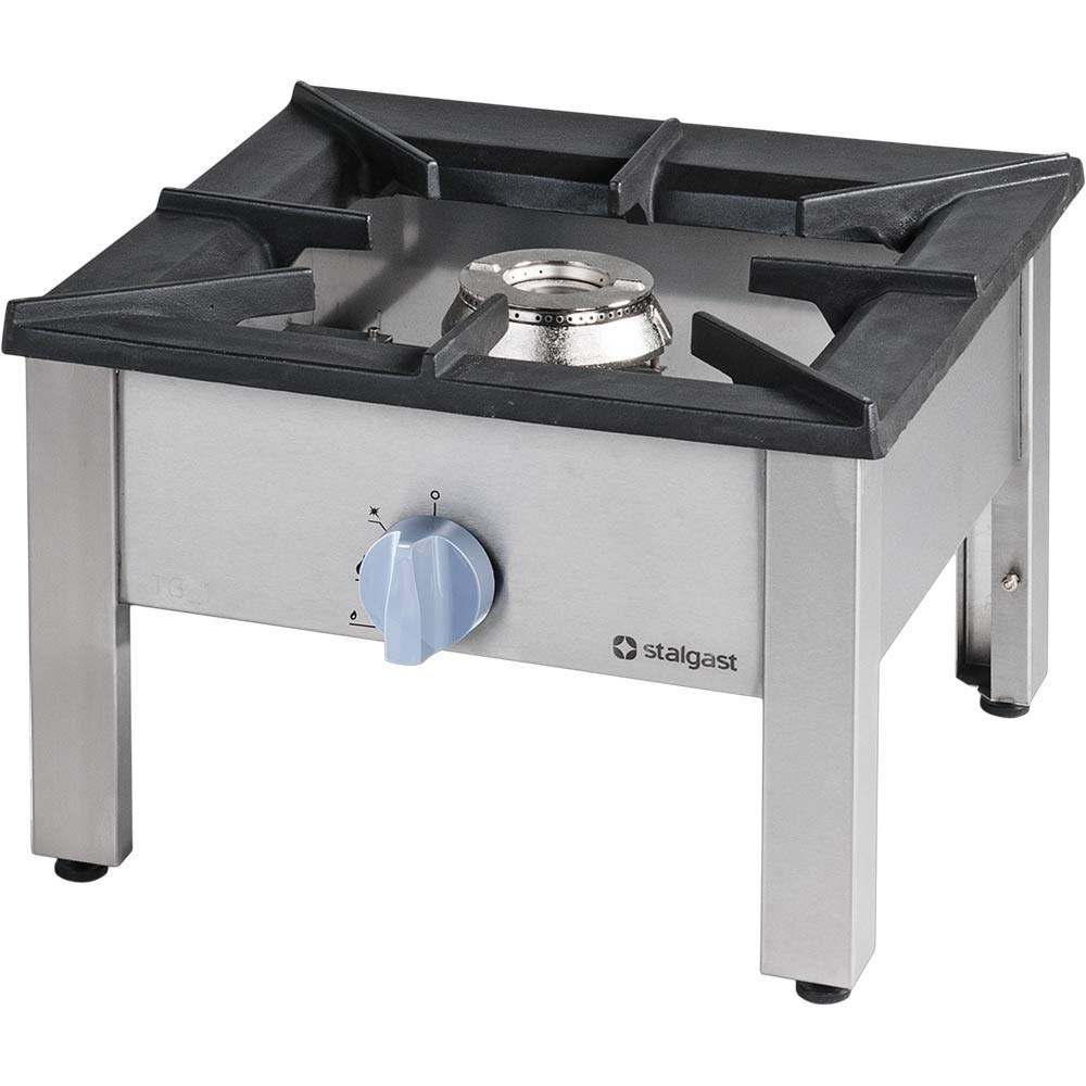 Illustration du produit: Réchaud à gaz Stalgast Top Power 11 kW, avec support de casserole en acier inoxydable, G30, 567 x 567 x 413 mm