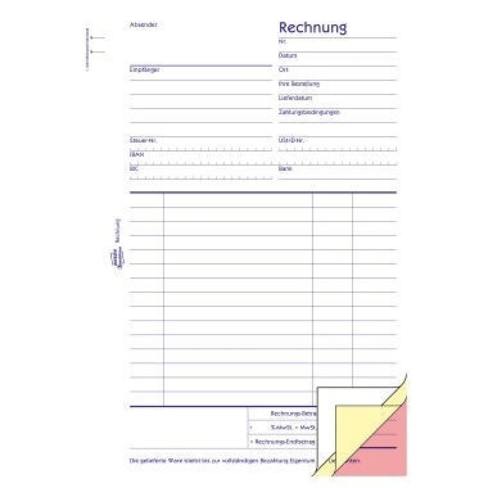 Produktabbildung: Avery Zweckform Rechnung 1731 DIN A5 3x40Blatt