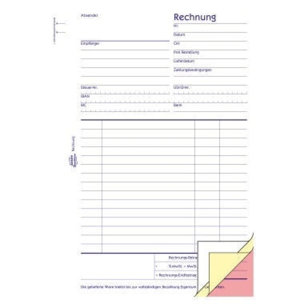 Avery Zweckform Rechnung 1731 DIN A5 3x40Blatt Produktabbildung Nr. 1: Avery Zweckform Rechnung 1731 DIN A5 3x40Blatt