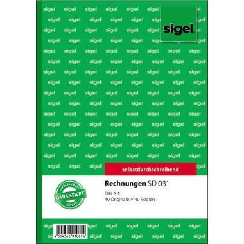 Sigel Rechnung SD031 DIN A5 selbstdurchschreibend 2x40Blatt Produktabbildung: Sigel Rechnung SD031 DIN A5 selbstdurchschreibend 2x40Blatt