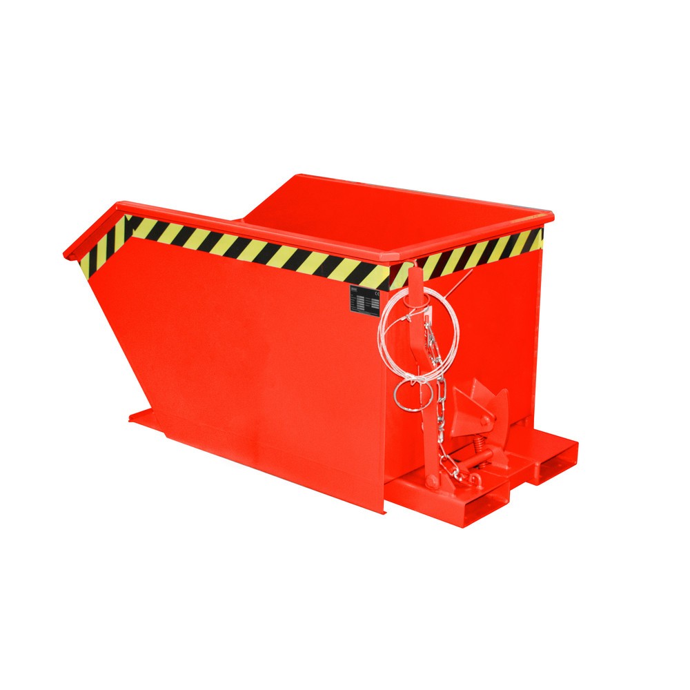 Imagen del producto: Bauer® Volquete, altura de construcción baja, pintado, volumen 0,5 m³, RAL 3000 rojo fuego