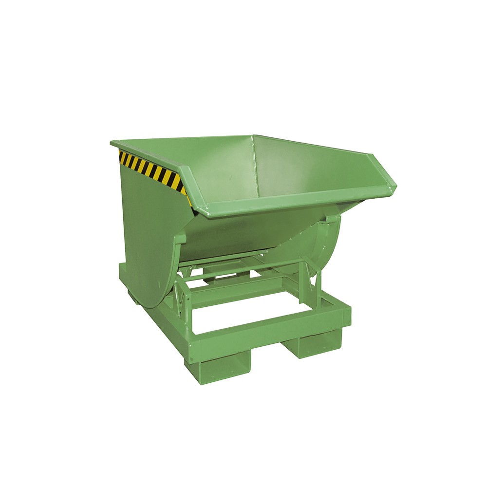Número de imagen del producto 5: Bauer® Volquete con mecanismo desenrollador de volqueo Premium, forma constructiva profunda, pintado, sin tapa, volumen 0,3 m³, RAL 3000 rojo fuego