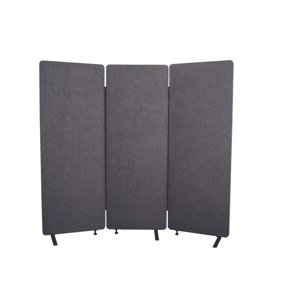 Produktabbildung Nr. 2: RECLAIM Akustiktrennwand, 3-teiliger Raumteiler, Breite 1.830 mm, schiefergrau