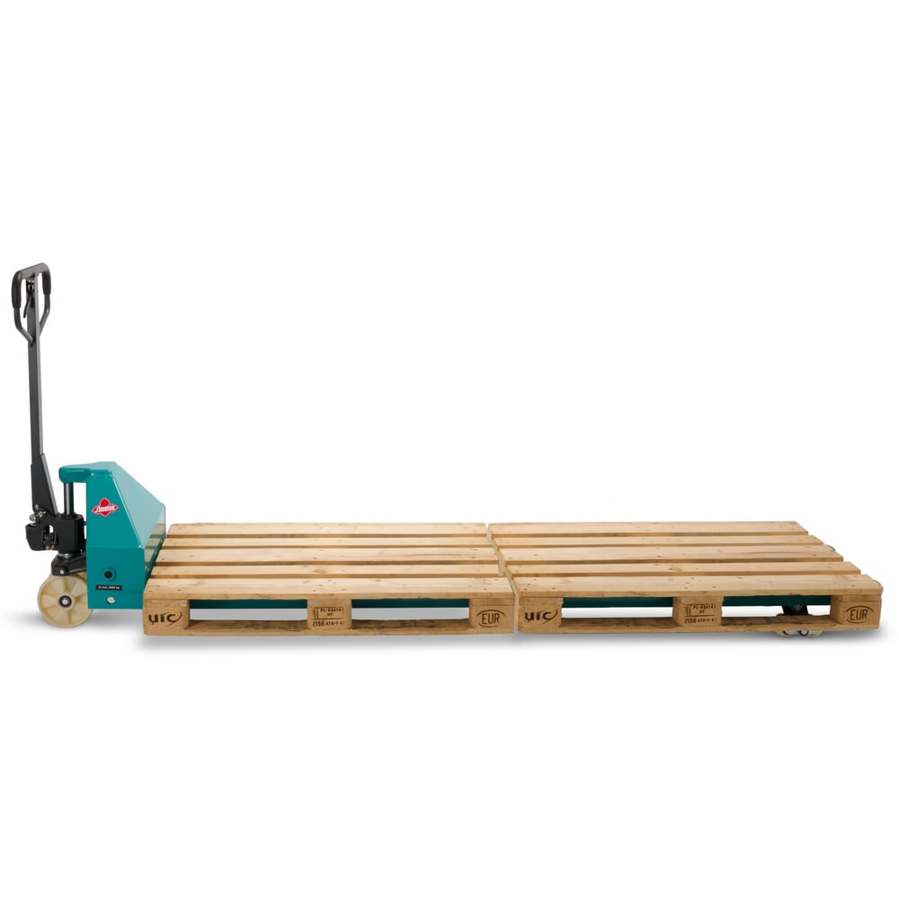 Zdjęcie produktu nr 4: Ręczny wózek paletowy Ameise® PTM 2.0, udźwig 2000 kg, długość wideł 2500 mm, nylon, podwójne rolki
