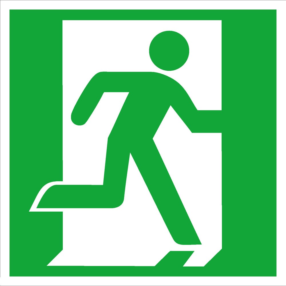 Product afbeelding: SafetyMarking® Nooduitgang rechts, zonder pijl, hxb 150 x 150 mm, folie HI