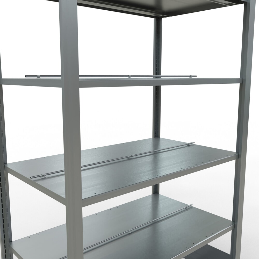 Číslo obrázku produktu 4: Regál na spisy SCHULTE základní pole, oboustranný, dorazy uprostřed, nosnost police 150 kg, VxŠxH 2000 x 1000 x 600 mm