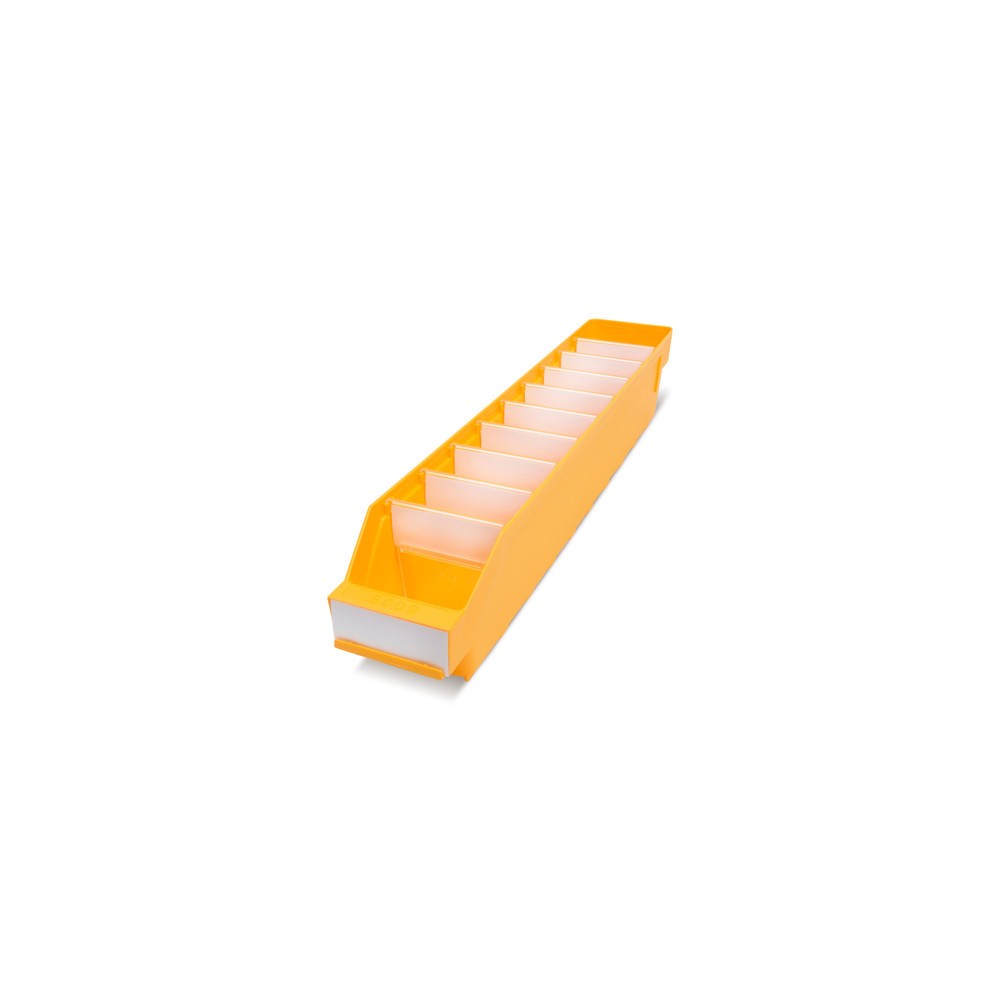Obrázok výrobku: Regálové boxy s priezorom, Š x H 90 x 500 mm, žltá farba