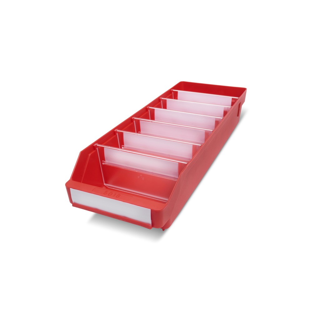 Obrázok výrobku: Regálové boxy s priezorom, Š x H 180 x 500 mm, červená farba