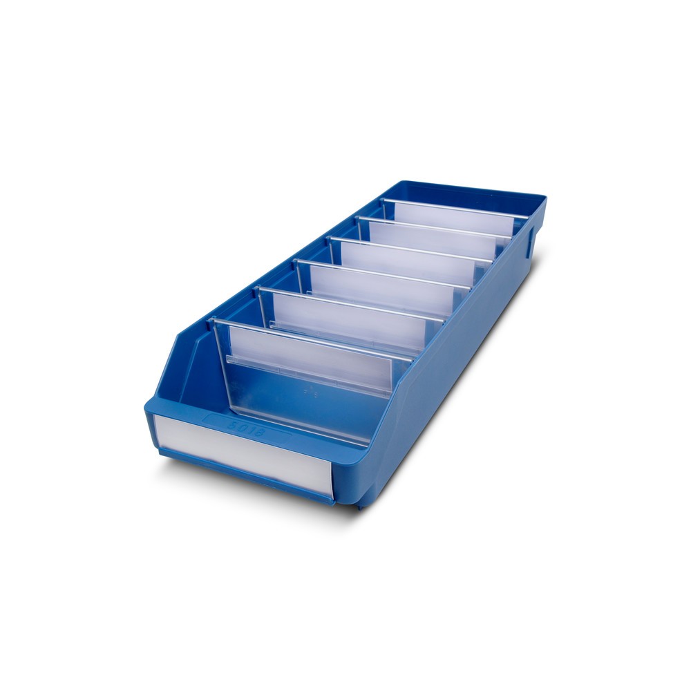Obrázok výrobku: Regálové boxy s priezorom, Š x H 180 x 500 mm, modrá farba