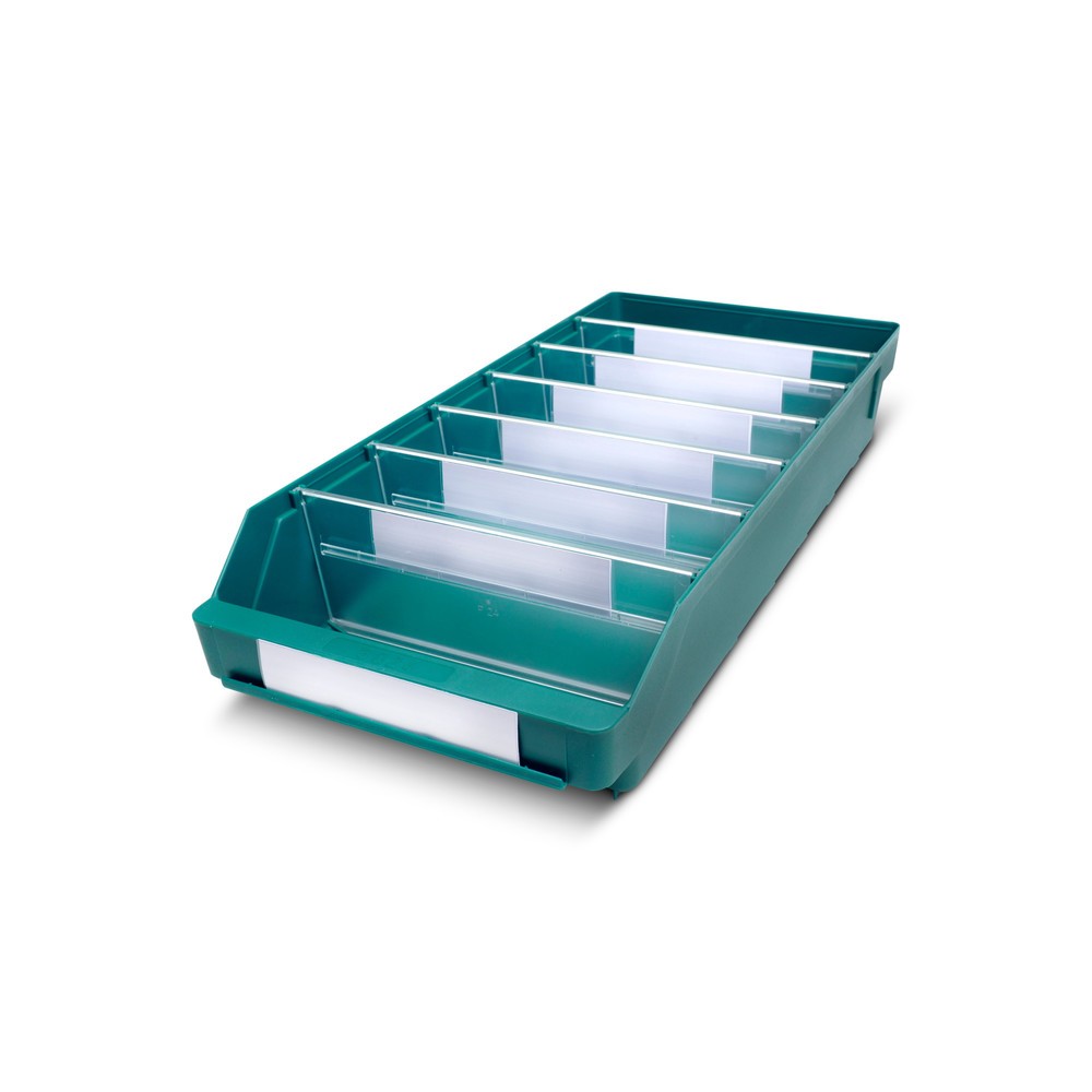 Obrázok výrobku: Regálové boxy s priezorom, Š x H 240 x 500 mm, zelená farba