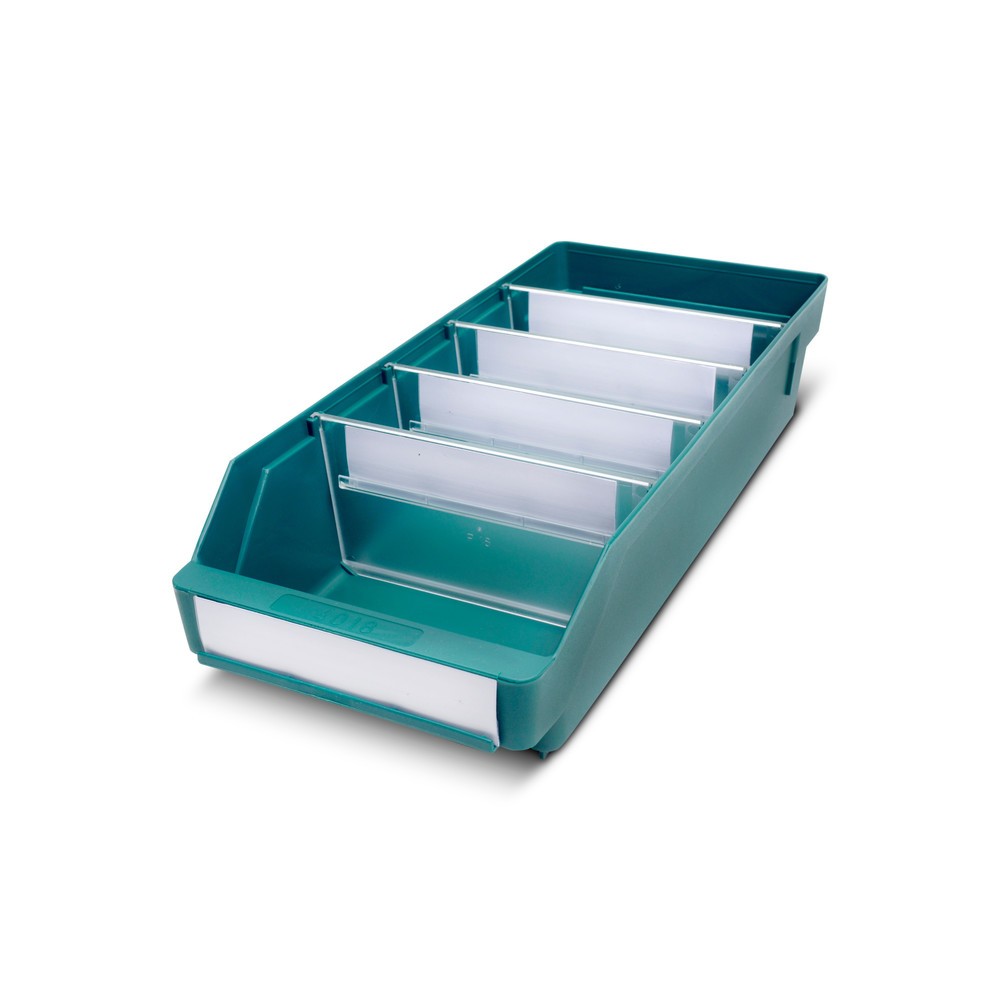 Obrázok výrobku: Regálové boxy s priezorom, Š x H 180 x 400 mm, zelená farba