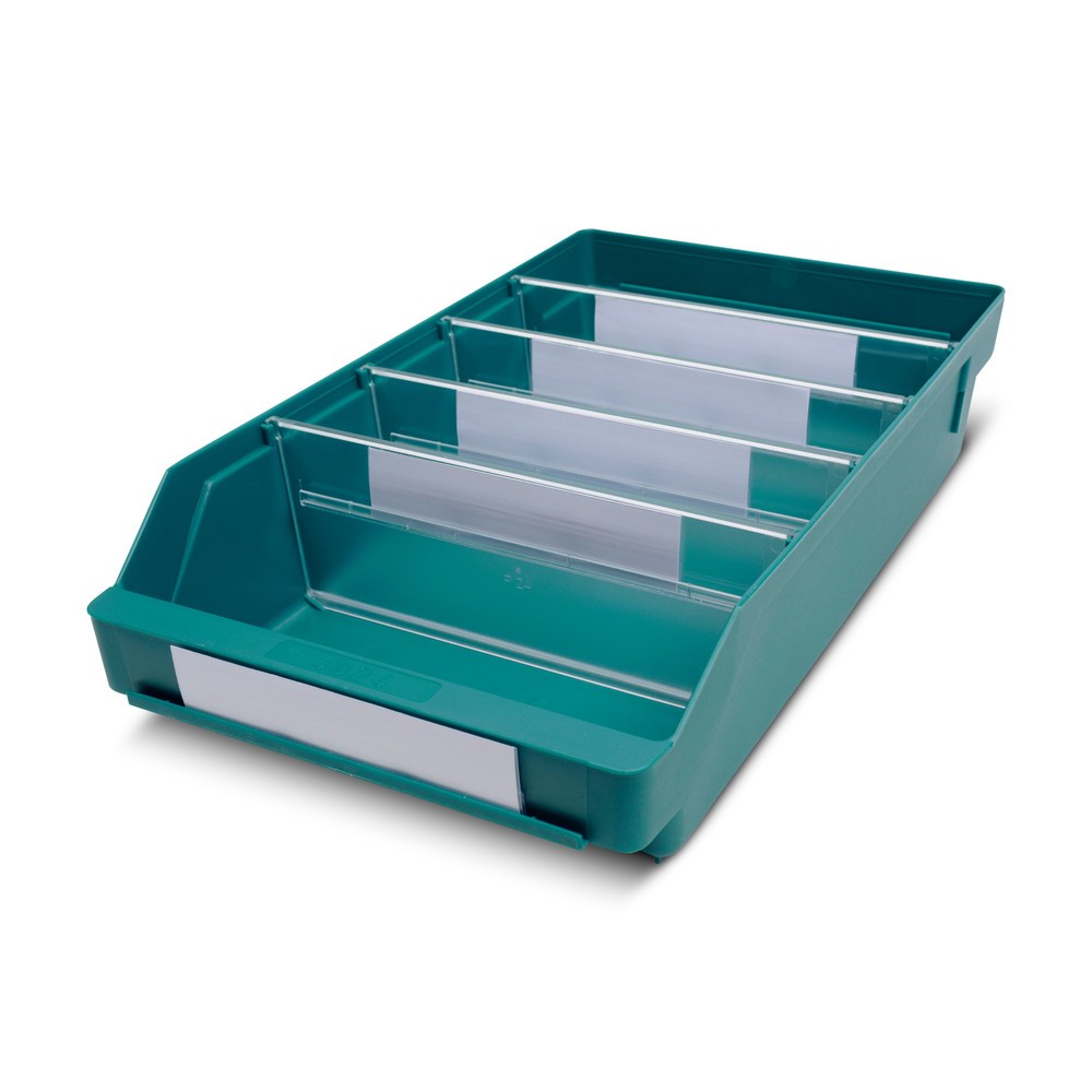 Obrázok výrobku: Regálové boxy s priezorom, Š x H 240 x 400 mm, zelená farba