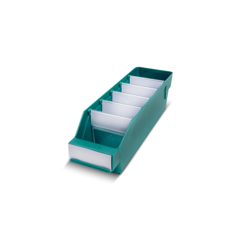 Obrázok výrobku: Regálové boxy s priezorom, Š x H 90 x 300 mm, zelená farba
