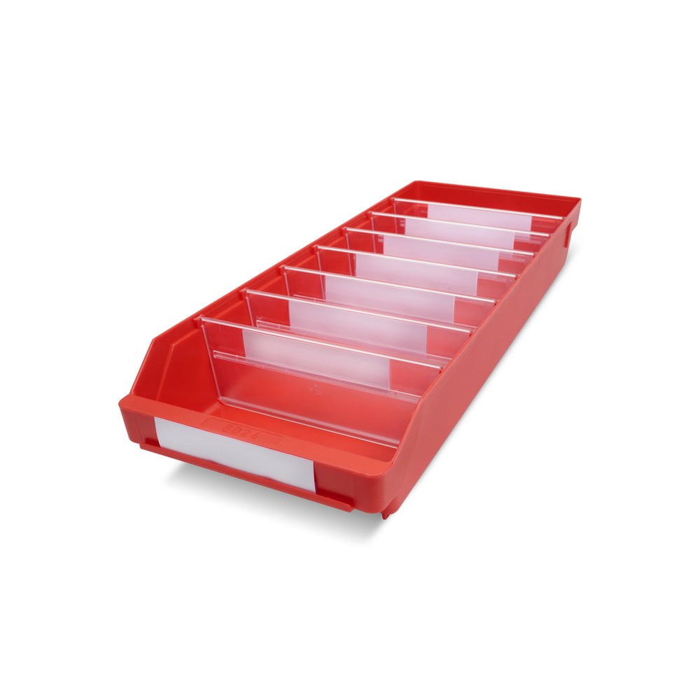 Obrázek produktu: Regálové boxy s průzorem, ŠxH 240 x 600 mm, červená
