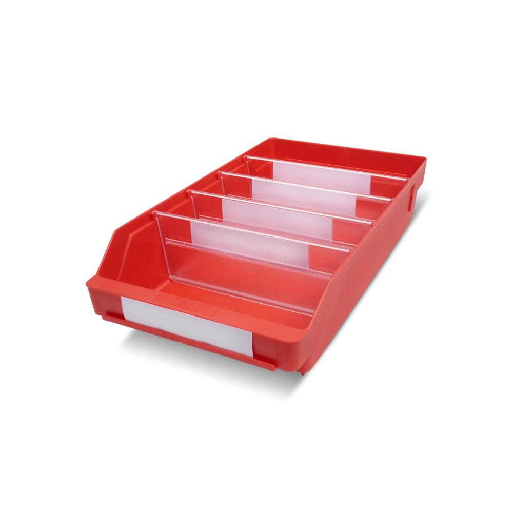 Obrázek produktu: Regálové boxy s průzorem, ŠxH 240 x 400 mm, červená