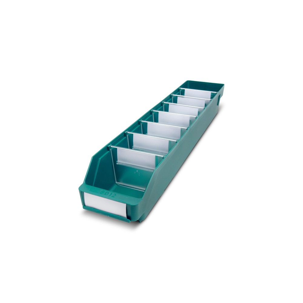 Obrázek produktu: Regálové boxy s průzorem, ŠxH 120 x 600 mm, zelená