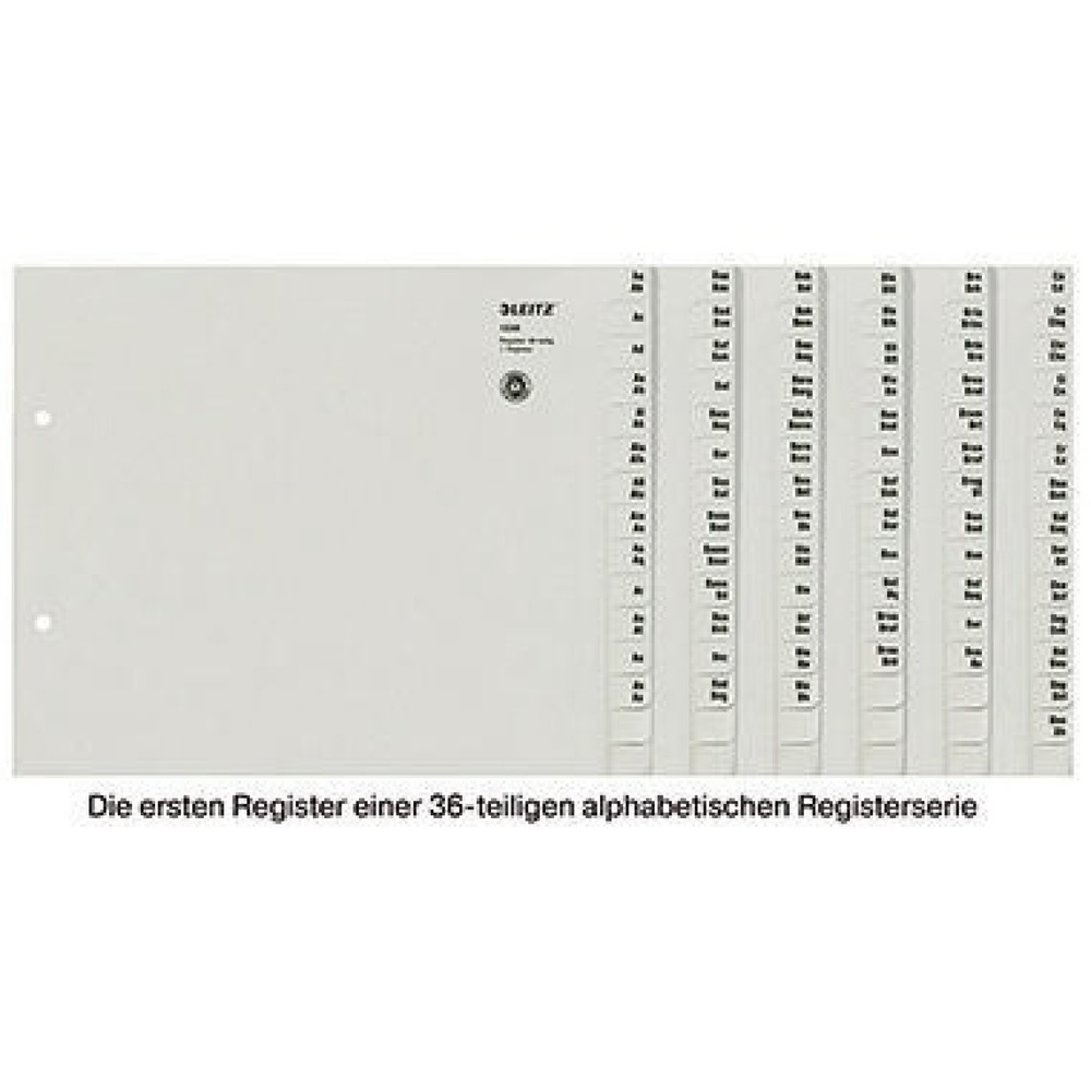 Produktabbildung Nr. 1: Leitz Registerserie 13360085 DIN A4 A-Z 36Ordner Tauenpapier grau