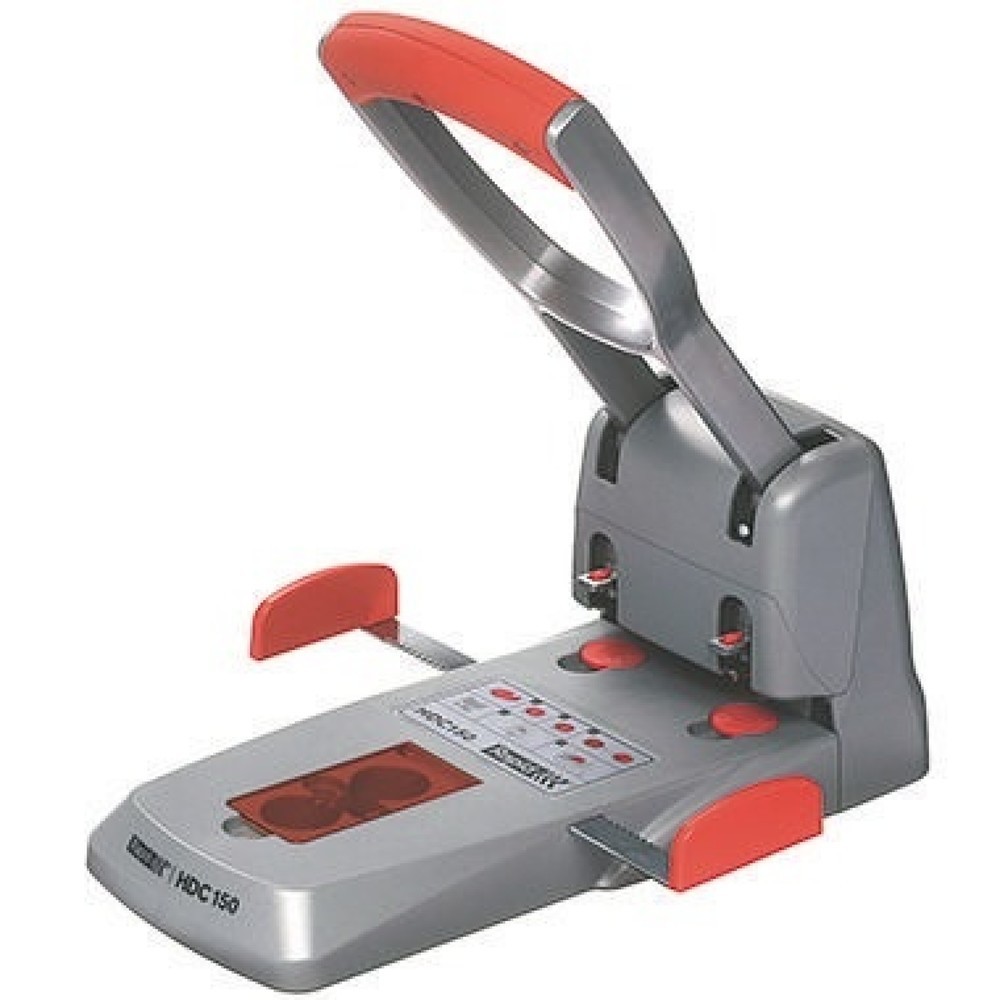 Produktabbildung: Rapid Registraturlocher HDC150 23000600 Guss silber/orange