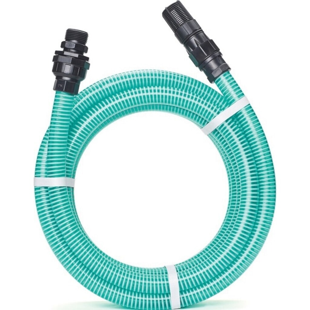 Produktabbildung: REHAU Saugschlauch-Garnitur RAUSPIRALFLEX, transparent grün, Innen-Ø 22 mm, Rolle, 2,6 mm Länge 7 m