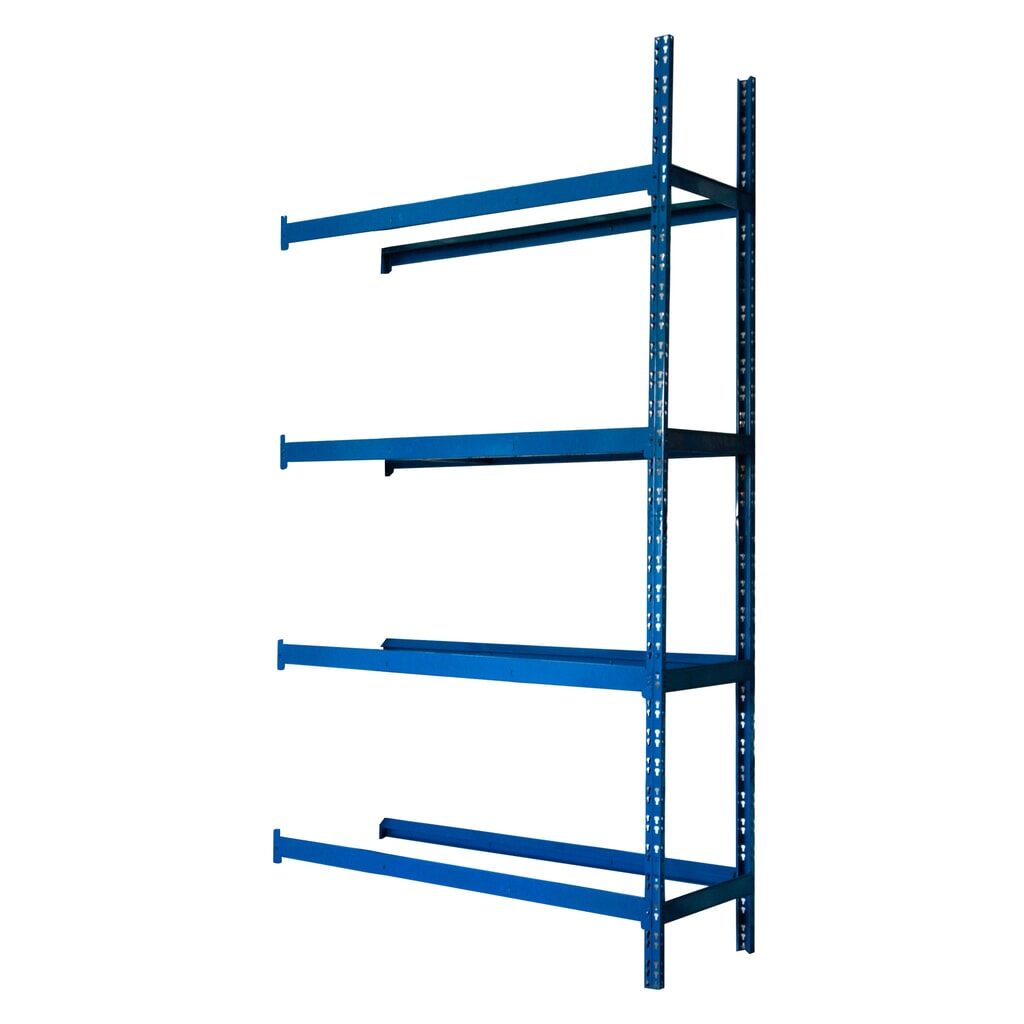 Reifenregal, Anbaufeld, blau, HxBxT 2.000 x 1.500 x 500 mm, 4 Ebenen für 16 Reifen Produktabbildung: Reifenregal, Anbaufeld, blau, HxBxT 2.000 x 1.500 x 500 mm, 4 Ebenen für 16 Reifen
