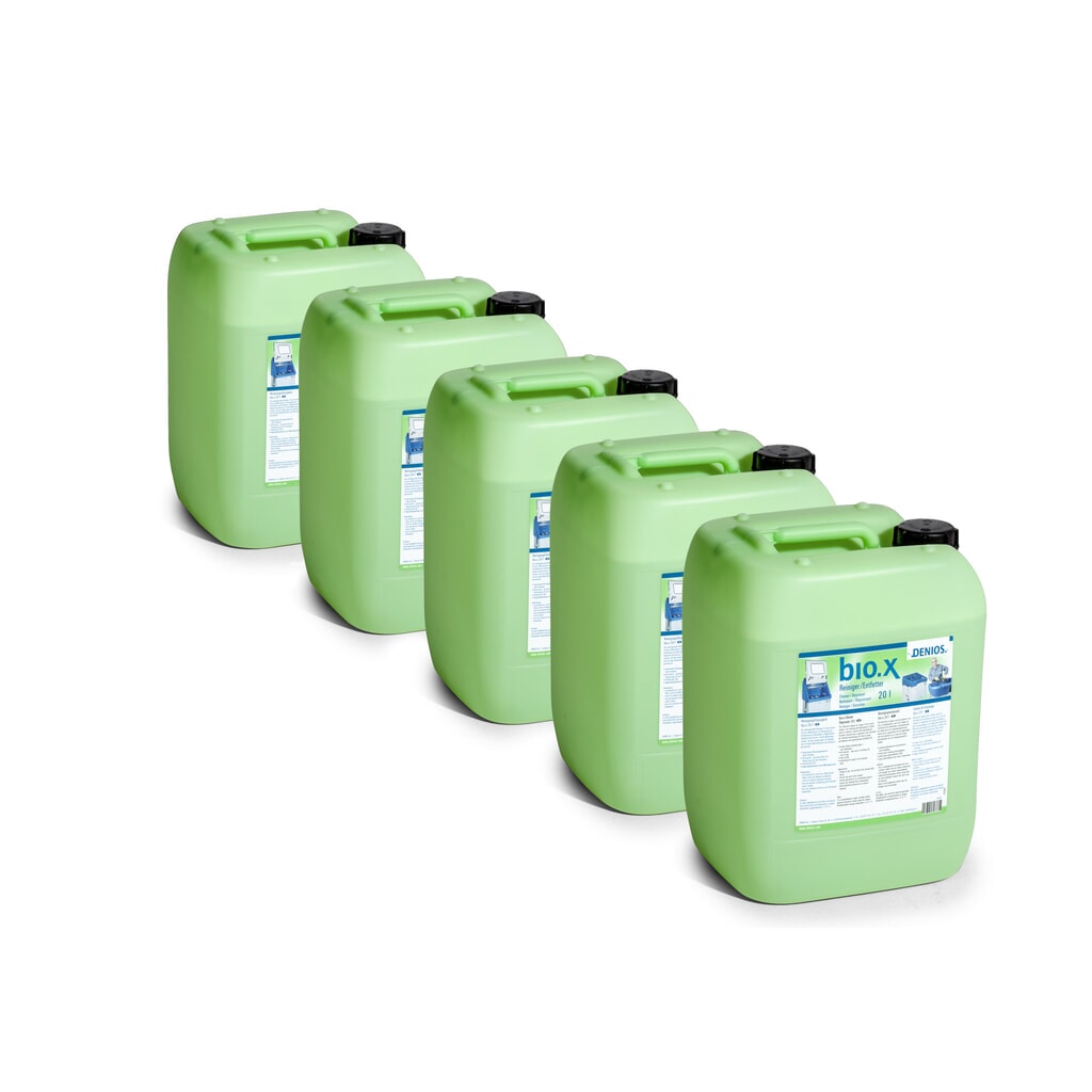 Produktabbildung: Reinigungsmittel bio.x, Set zur Erstbefüllung, 5x 20-Liter-Kanister