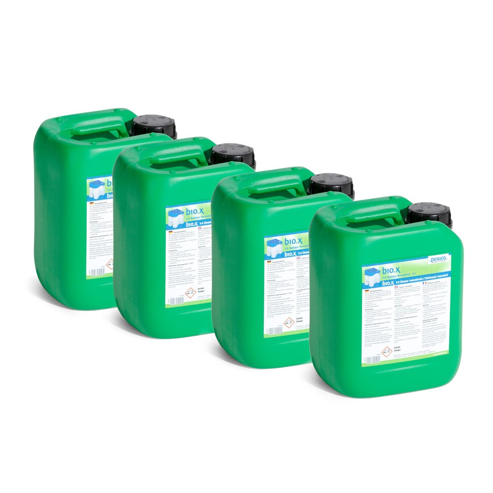 Produktabbildung: Reinigungsmittel bio.x Konzentrat, Set zur Erstbefüllung, 4x 5-Liter-Kanister