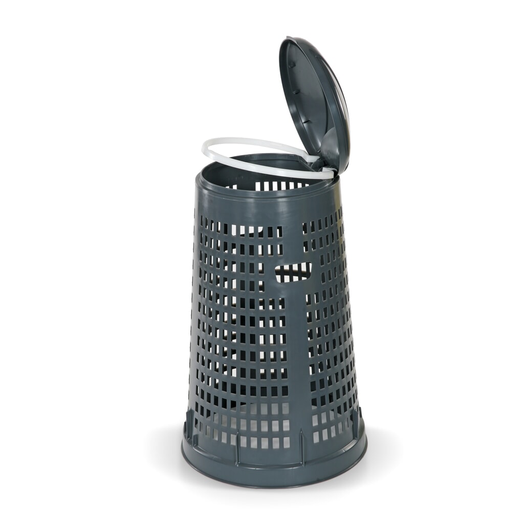 RENNER Abfallsammler aus Polyethylen, stapelbar, Korbgehäuse, mit Kunststoffdeckel Produktabbildung: RENNER Abfallsammler aus Polyethylen, stapelbar, Korbgehäuse, mit Kunststoffdeckel