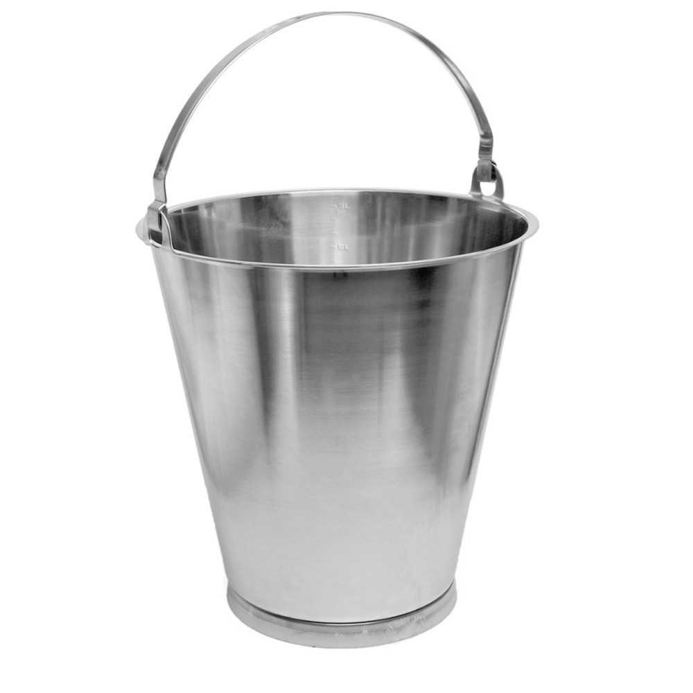 Produktabbildung: RENNER Eimer aus Edelstahl, mit Bodenring, 15 Liter
