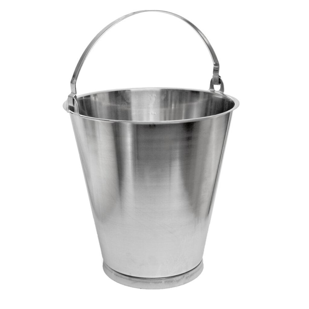 Produktabbildung: RENNER Eimer aus Edelstahl, mit Bodenring, 12 Liter