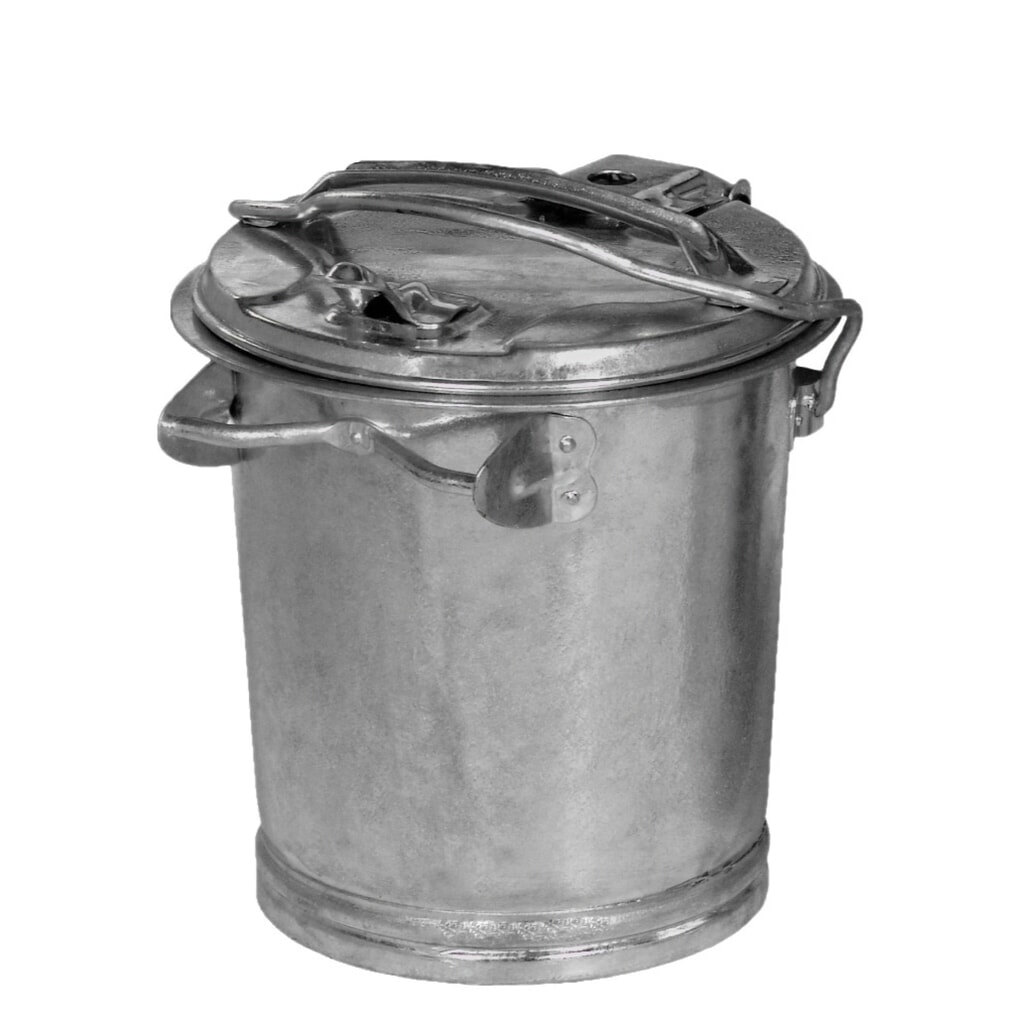 RENNER Mülleimer aus Stahlblech, mit Verschlussbügel, 25 Liter Produktabbildung: RENNER Mülleimer aus Stahlblech, mit Verschlussbügel, 25 Liter
