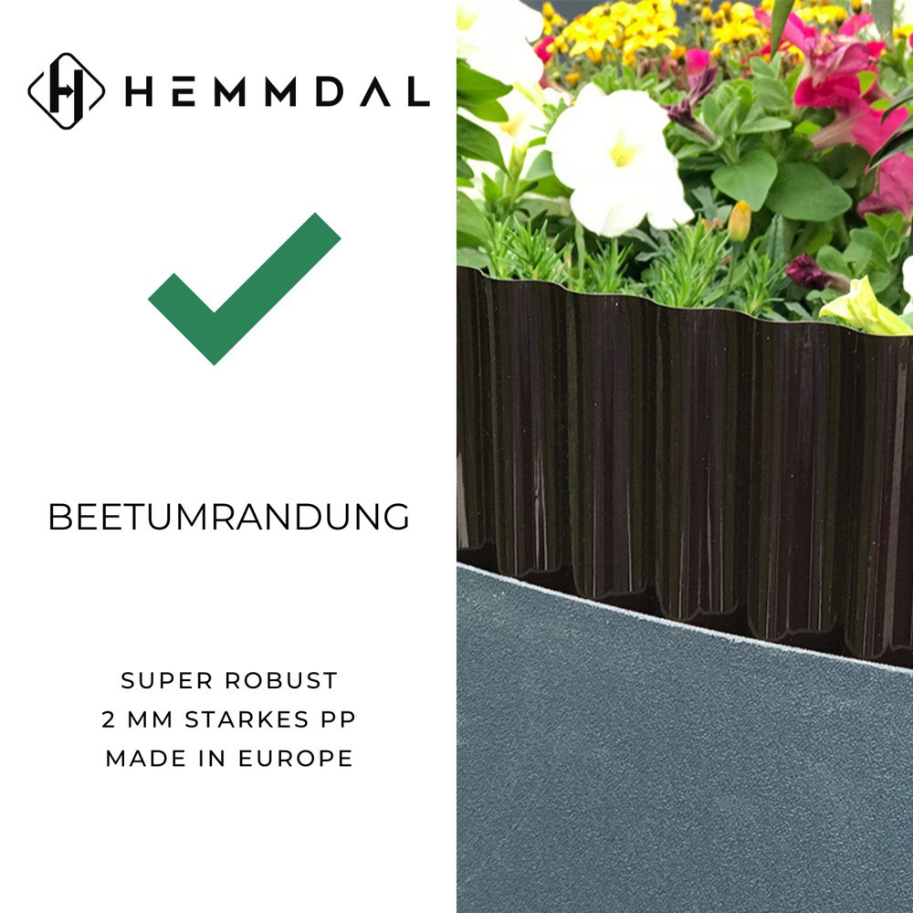 Produktabbildung Nr. 2: Restposten - Zwischenverkauf vorbehalten: HEMMDAL Beetumrandungskante, anthrazit – 0,12 x 12 m – aus hochwertigem PP