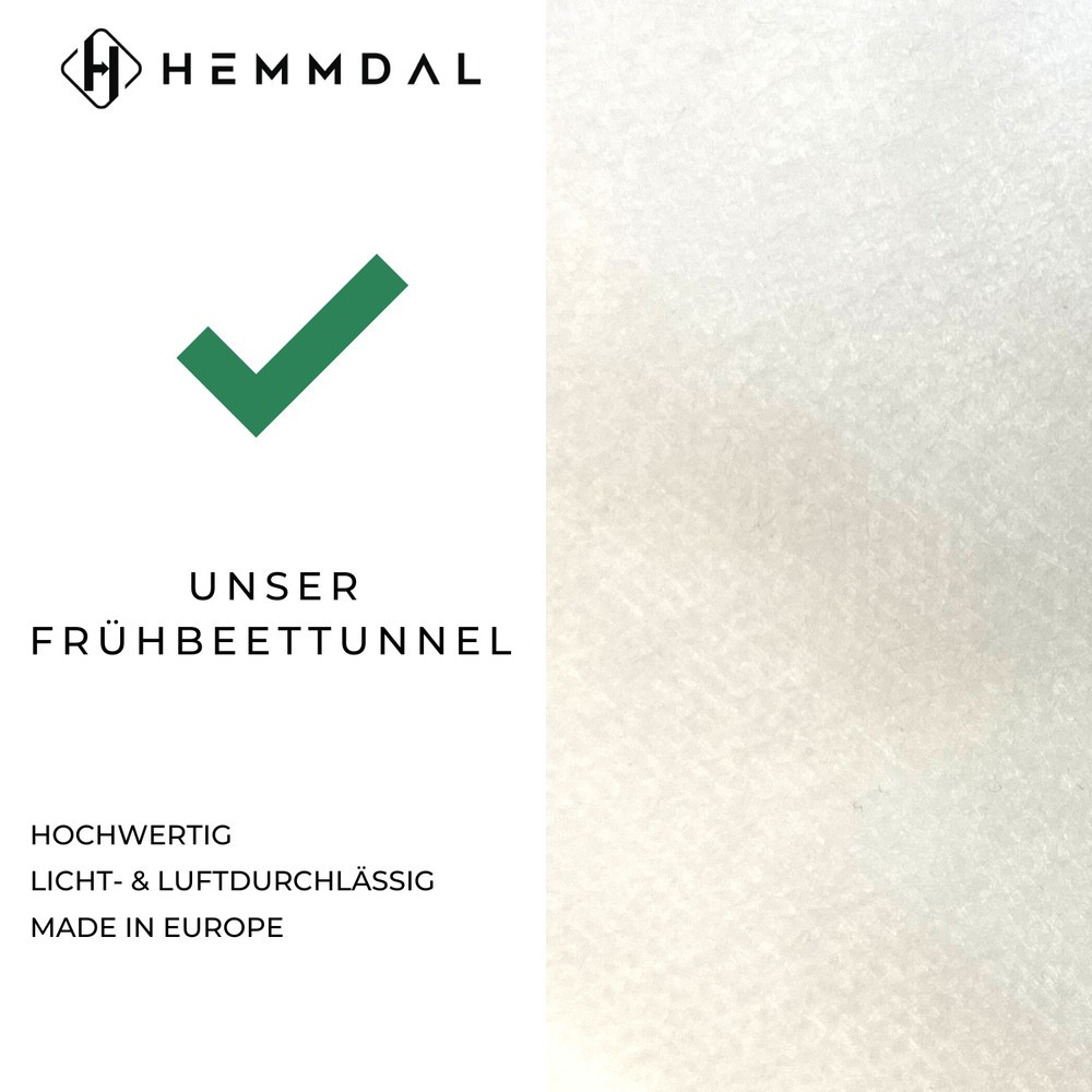 Produktabbildung Nr. 2: Restposten - Zwischenverkauf vorbehalten: HEMMDAL Frühbeettunnel, weiß – 2,50 x 0,9 m – Premium Pflanztunnel – Made in EU