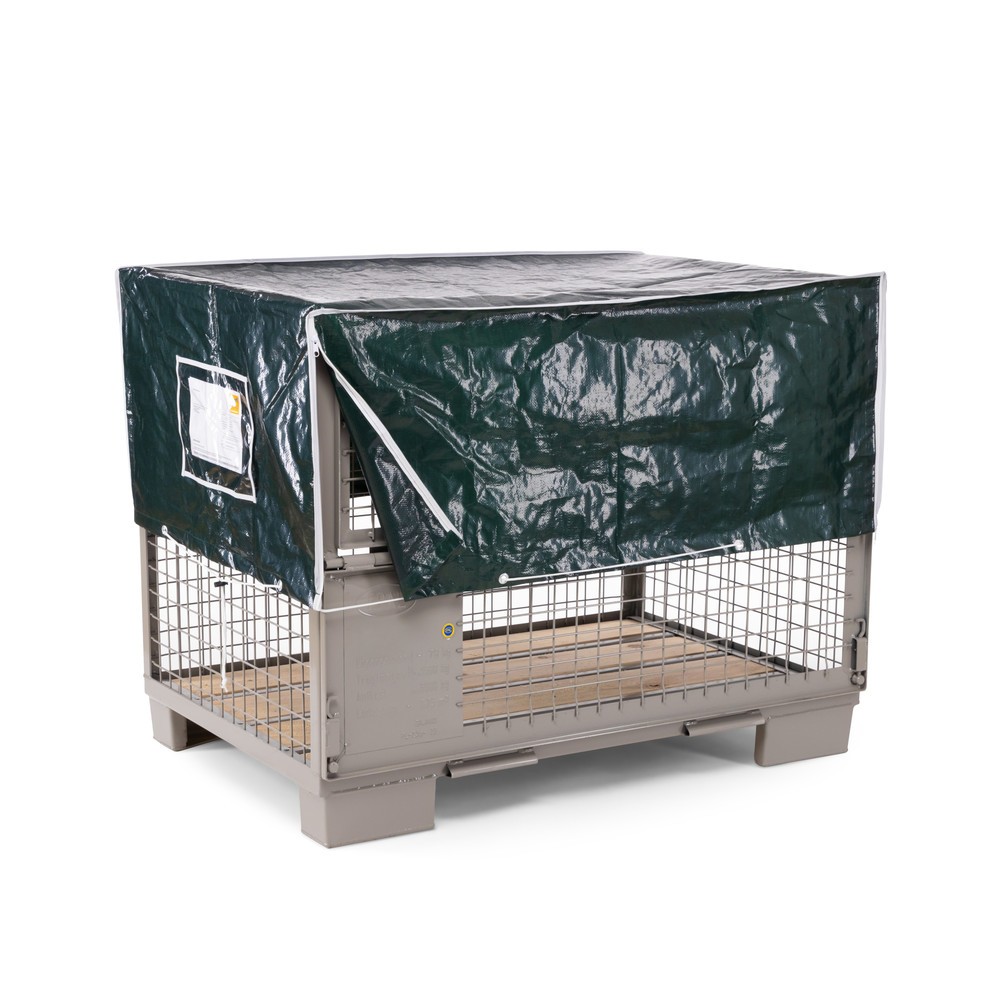 Produktabbildung Nr. 3: Restposten - Zwischenverkauf vorbehalten: HEMMDAL Gitterbox-Abdeckhaube Woven, HxBxT 500 x 1.250 x 850 mm, 160 g/m², grün