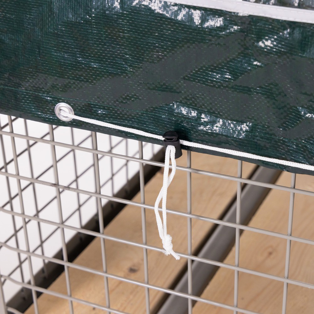 Produktabbildung Nr. 5: Restposten - Zwischenverkauf vorbehalten: HEMMDAL Gitterbox-Abdeckhaube Woven, HxBxT 500 x 1.250 x 850 mm, 160 g/m², grün