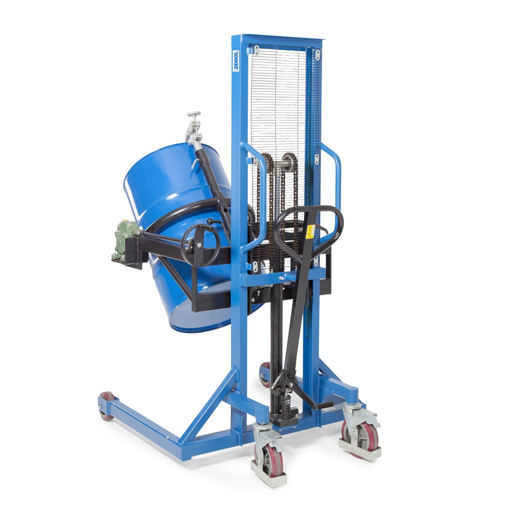 N° de l'image du produit 2 : Retourneur de fûts 180°, capacité de charge 350 kg, levée par timon, hauteur de levée 0-1300 mm
