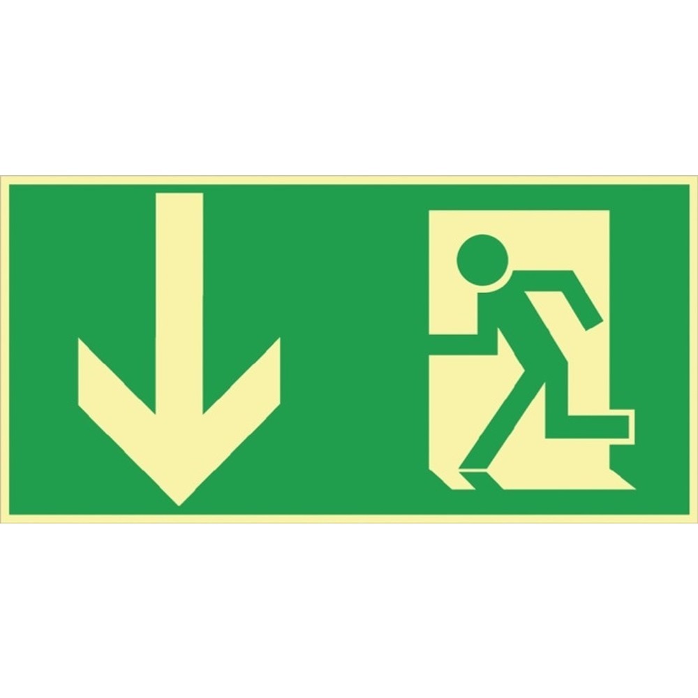 Produktabbildung: Rettungszeichen BGV A8, Notausgang Querf./m.Figur, L297xB148 mm, Folie