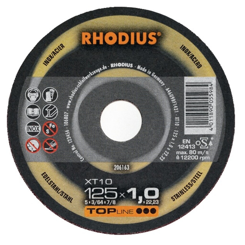 Produktabbildung: RHODIUS Trennscheibe XT10 D230x1,9mm gekr.INOX Bohr.22,23mm