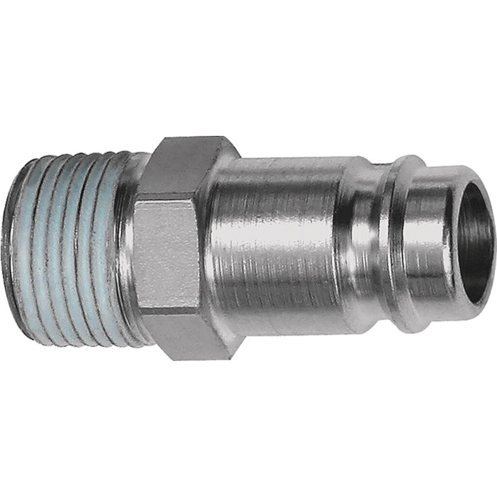 RIEGLER Stecknippel, Außengewinde R 1/4 ″, Stahl gehärtet/vern. Stecker DN 10 Produktabbildung: RIEGLER Stecknippel, Außengewinde R 1/4 ″, Stahl gehärtet/vern. Stecker DN 10