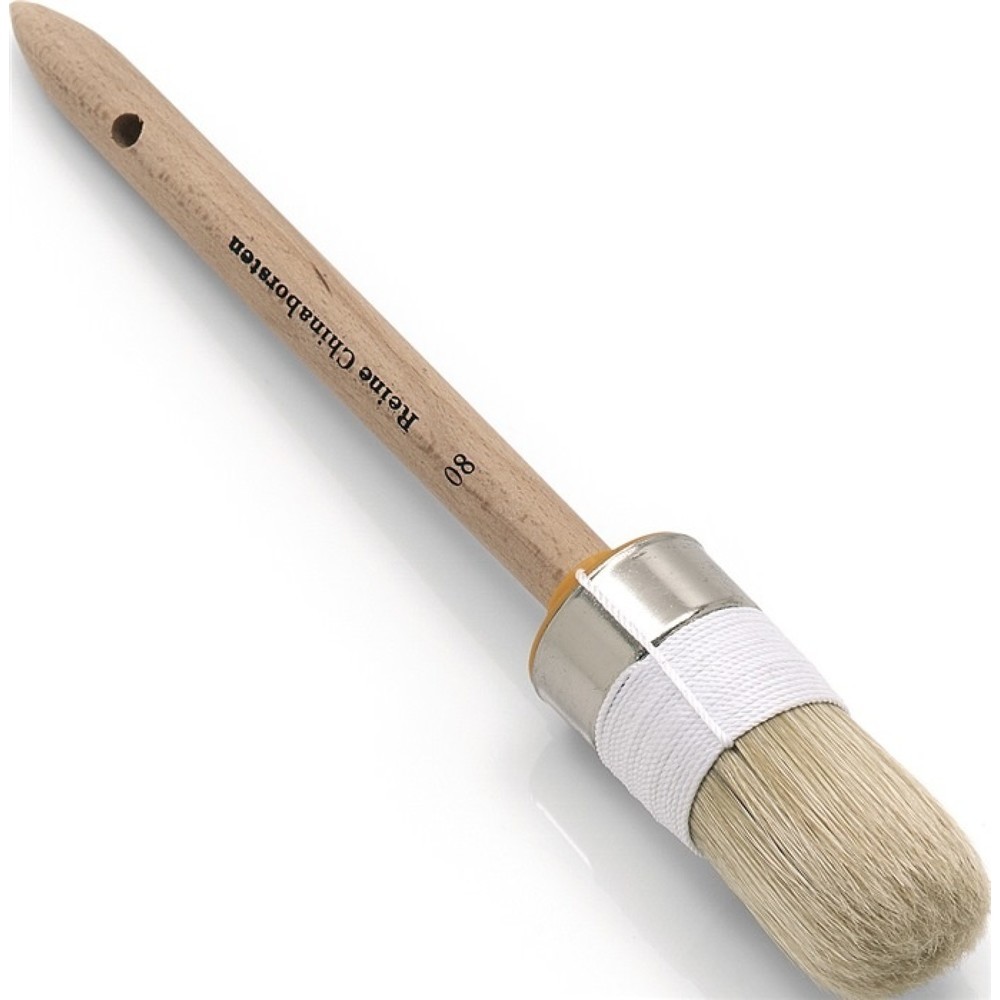 Produktabbildung: Ringpinsel Gr.2 Borsten-L.70mm 20mm helle Chinaborste roh.Holzstiel