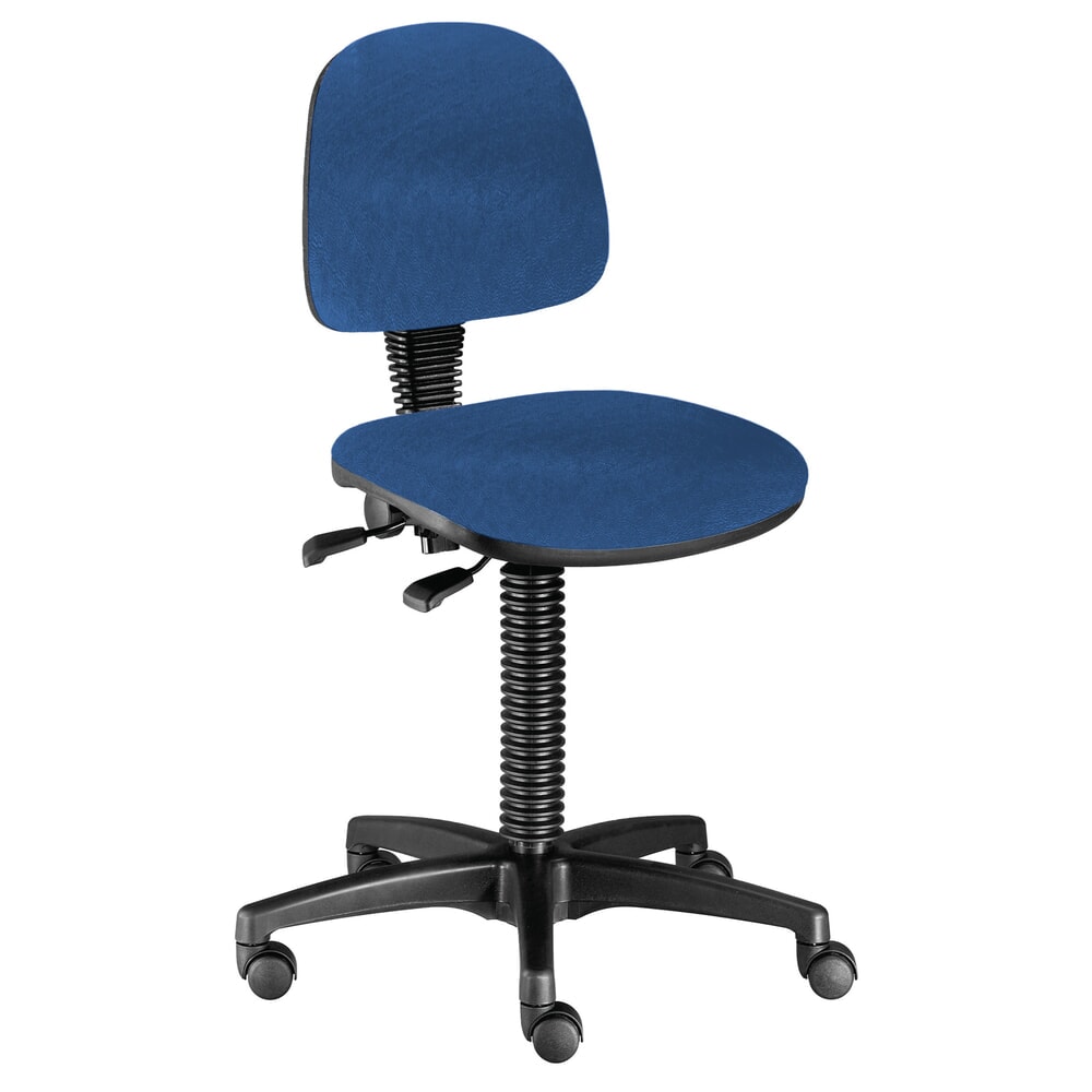 Zdjęcie produktu nr 1: Krzesło robocze obrotowe BM Industrie, ekoskóra, wysokość siedziska 480-650 mm, kółka, kolor niebieski