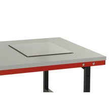 Produktabbildung Nr. 2: Rocholz Manuell höhenverstellbarer Packtisch SYSTEM 2000 mit Waage bis 60 kg, nicht eichfähig, HxBxT 690-960 x 2.000 x 920 mm