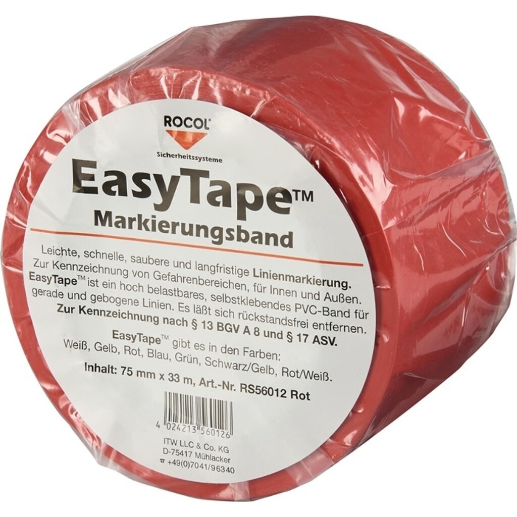 Produktabbildung Nr. 2: ROCOL Bodenmarkierungsband Easy Tape, rot, PVC, Rolle, Länge 33 m Breite 75 mm