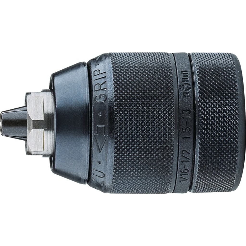 RÖHM Schnellspannbohrfutter, 1/2″ - 20 mm, Spann-Ø 1-10 mm, für Rechts- und Linkslauf Metall Produktabbildung: RÖHM Schnellspannbohrfutter, 1/2″ - 20 mm, Spann-Ø 1-10 mm, für Rechts- und Linkslauf Metall