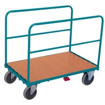 Produktabbildung Nr. 1: Rohrbügelwagen Ameise®, mit 2 Bügeln, Tragkraft 500 kg, Ladefläche BxT 1.273 x 740 mm, mit Zentralbremse
