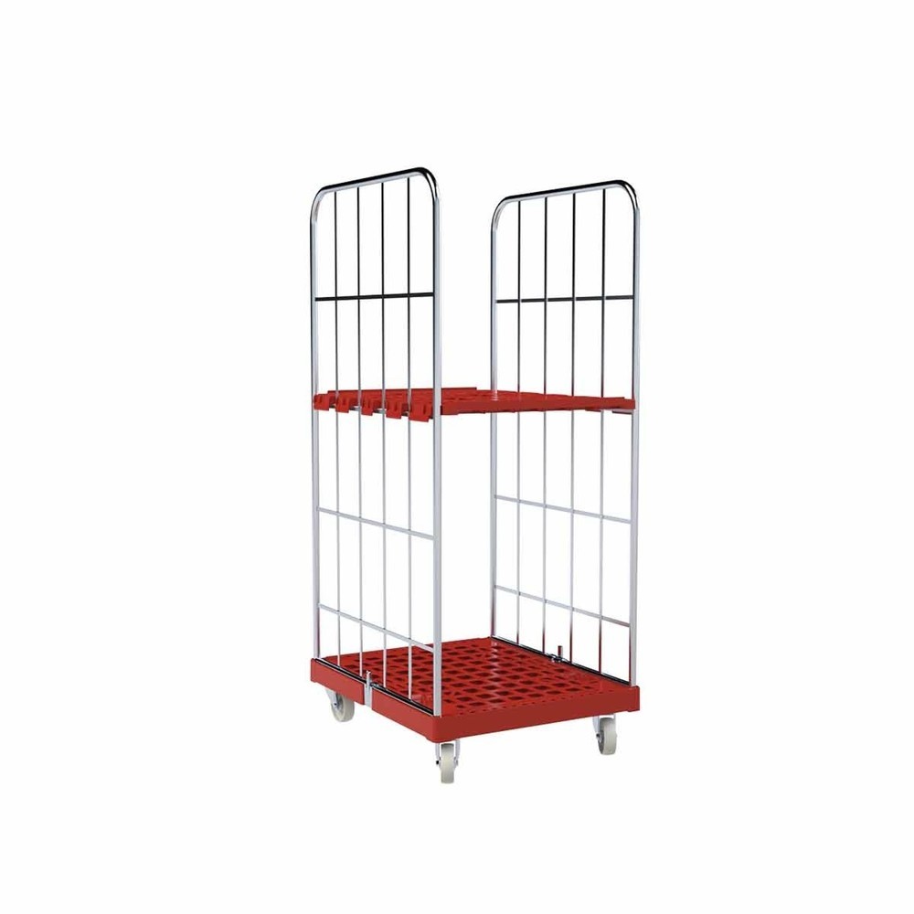Produktabbildung Nr. 2: Rollbehälter 1460 KU rot, 682 x 815 mm, 2-seitig, Cr 3, für Euronormkästen