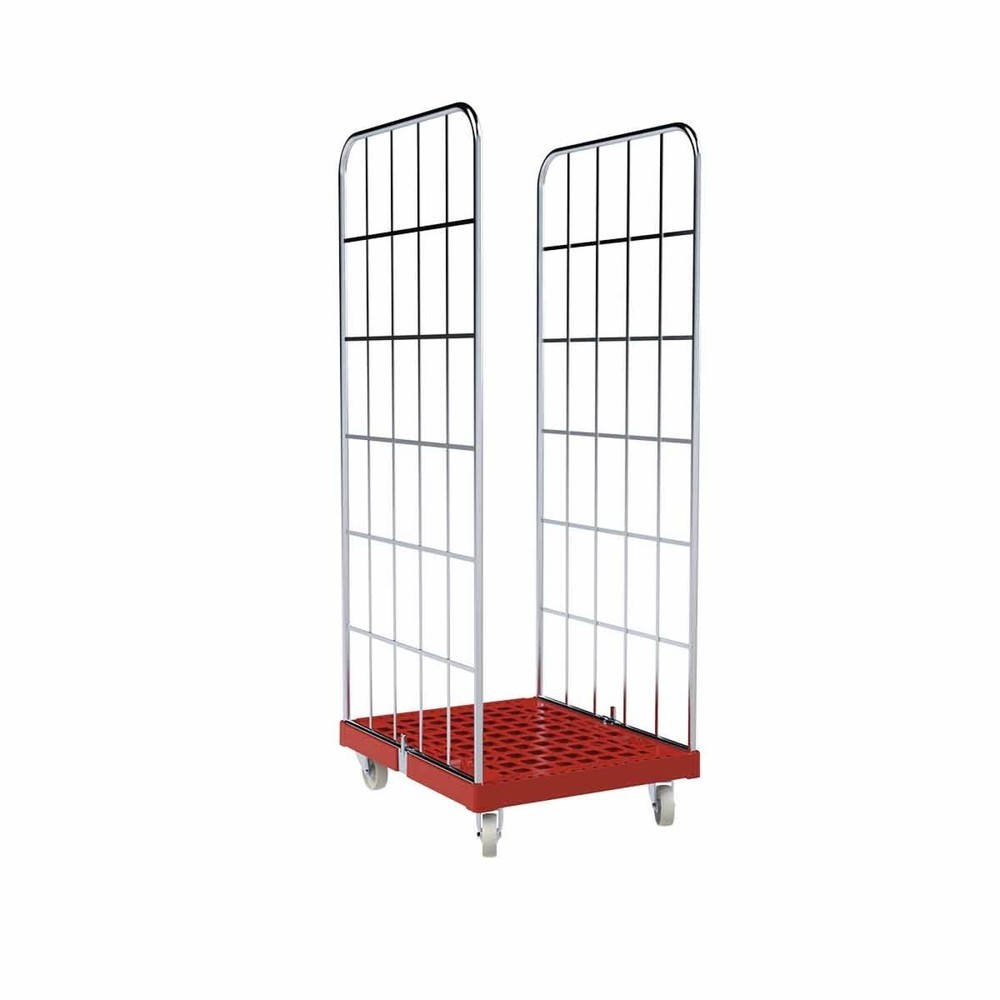 Produktabbildung: Rollbehälter 1650 KU rot, 682 x 815 mm, 2-seitig, Cr 3, für Euronormkästen